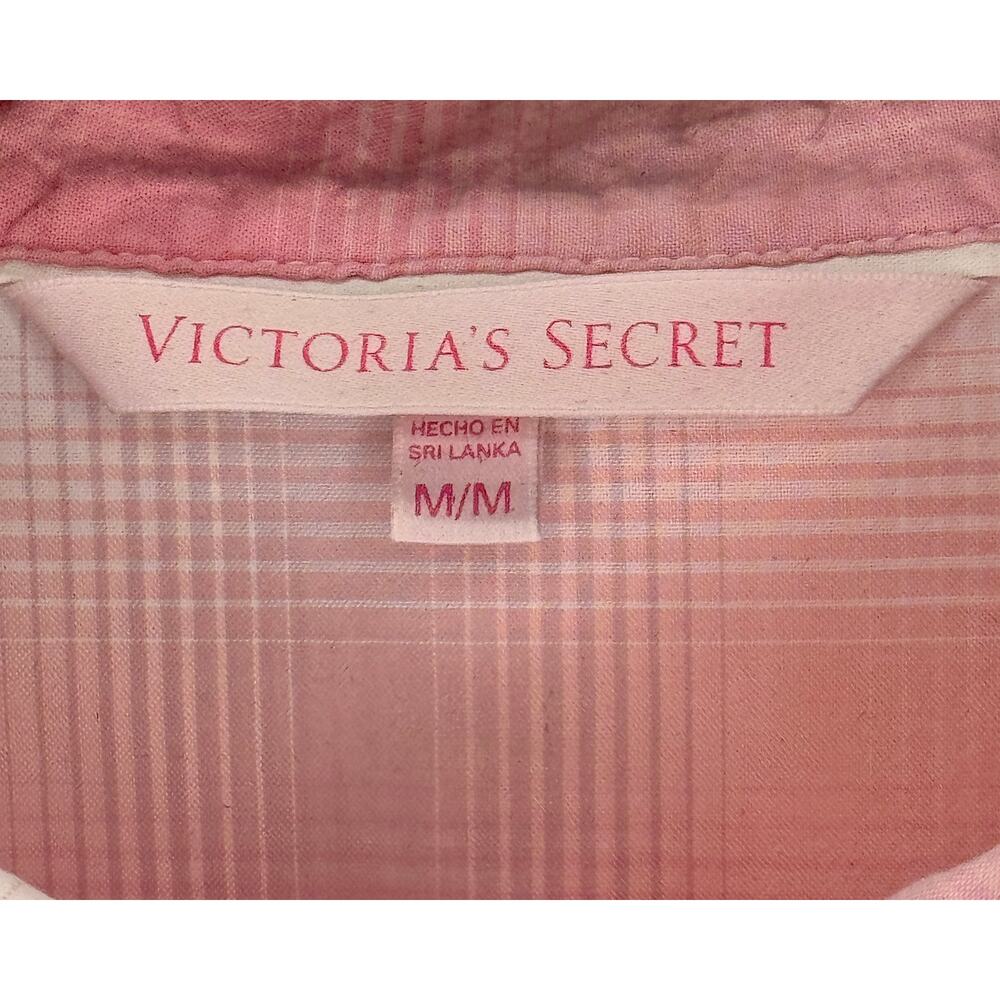 Victoria Secret long Sleeve Pink Plaid Sleepwear Shirt Womens Size M - Picture 3 of 7